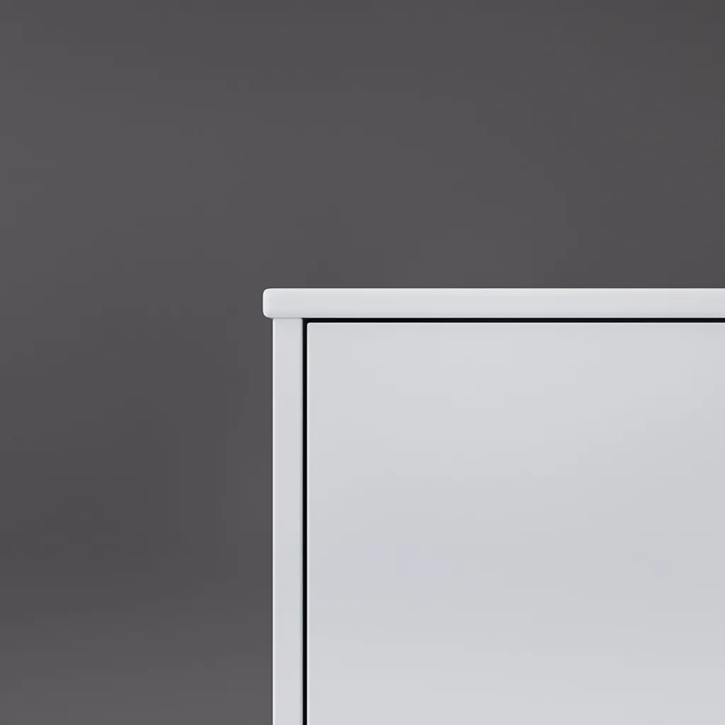 Copenhagen Chic 160 - MKII, Schrank, 6 Schubladen, Spüle und Korpus aus Corian® Glacier White, Fronten in Mattweiß