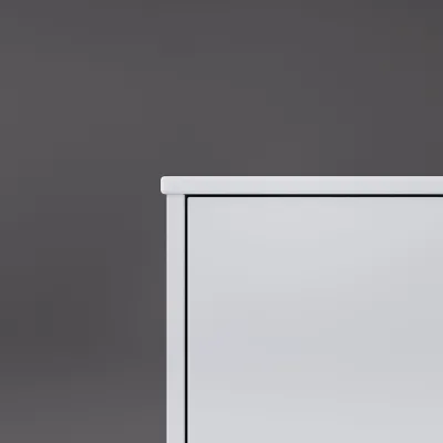 Copenhagen Chic 160 - MKII, Schrank, 6 Schubladen, Spüle und Korpus aus Corian® Glacier White, Fronten in Mattweiß