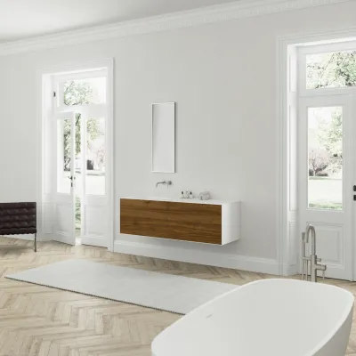 Copenhagen Chic 160L - MKII, Glacier White Corian® mit amerikanischem Nussbaum