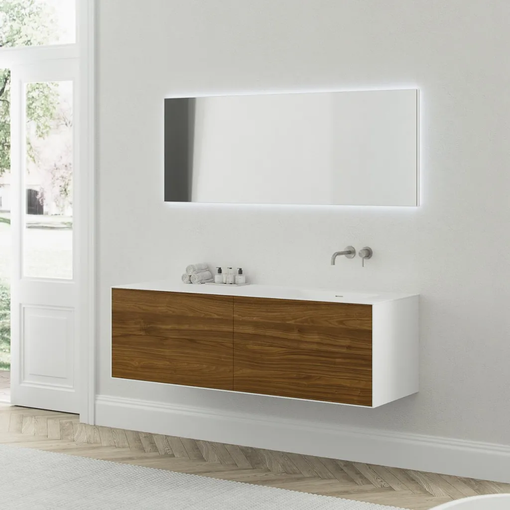 Copenhagen Chic 160R - MKII, Glacier White Corian® mit amerikanischem Nussbaum