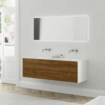 Copenhagen Chic 160D - MKII, Glacier White Corian® mit amerikanischem Nussbaum