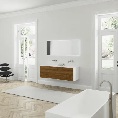 Copenhagen Chic 160D - MKII, Glacier White Corian® mit amerikanischem Nussbaum