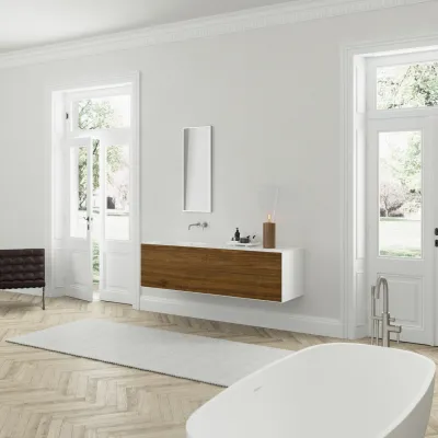 Copenhagen Chic 180L - MKII, Glacier White Corian® mit amerikanischem Nussbaum