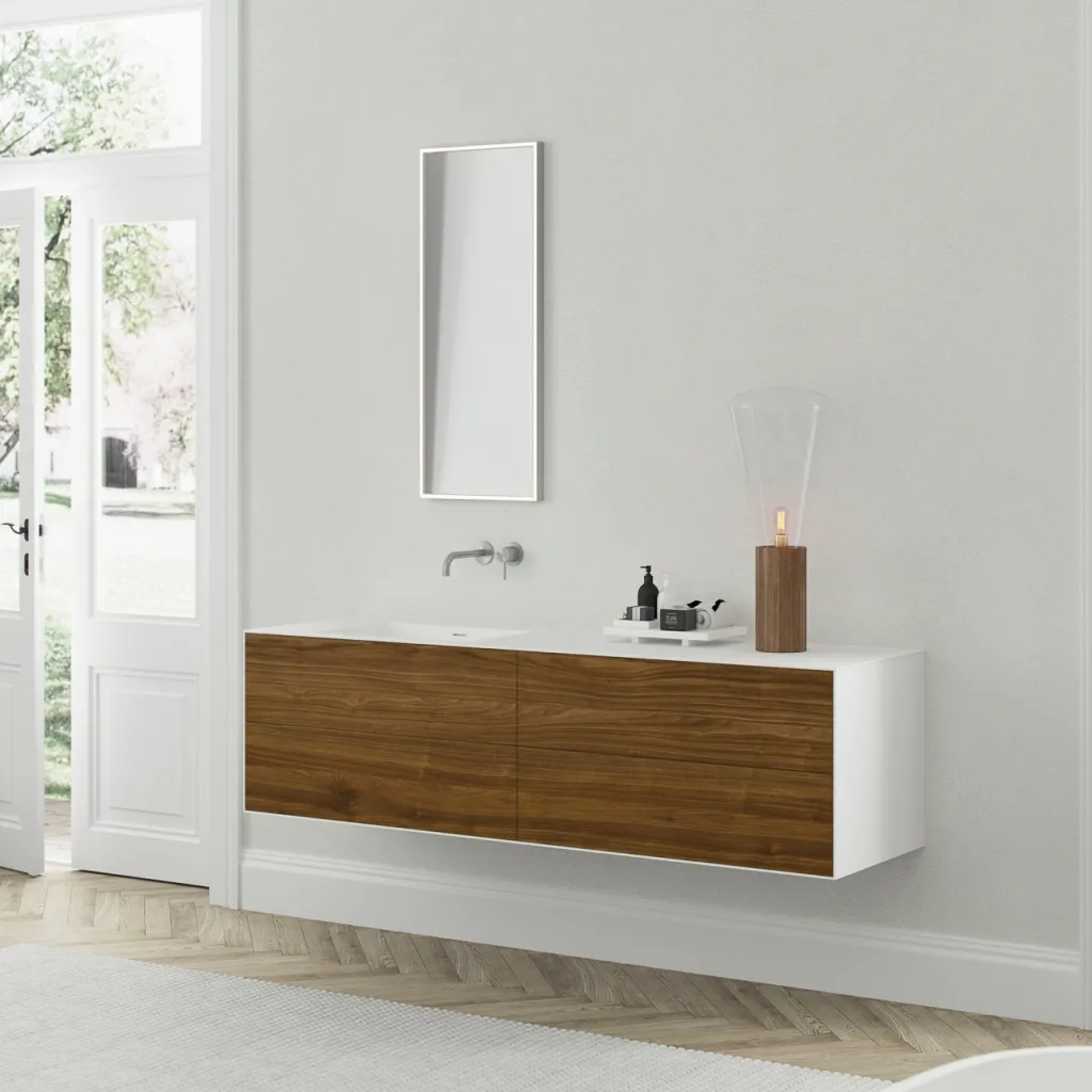 Copenhagen Chic 180L - MKII, Glacier White Corian® mit amerikanischem Nussbaum