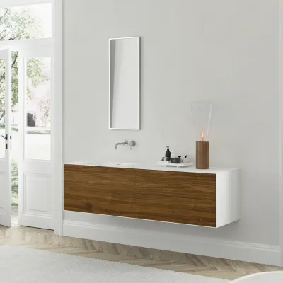Copenhagen Chic 180L - MKII, Glacier White Corian® mit amerikanischem Nussbaum