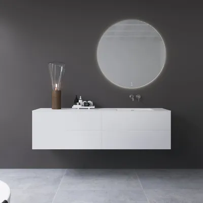 Copenhagen Chic 180R - MKII, Badezimmermöbel, Mattweiß