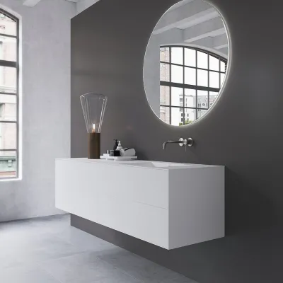 Copenhagen Chic 180R - MKII, Badezimmermöbel, Mattweiß