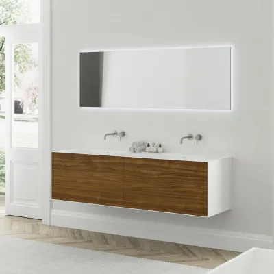 Copenhagen Chic 180D - MKII, Glacier White Corian® mit amerikanischem Nussbaum