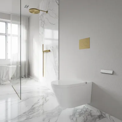 Aqualux PAX2-S Duschtoilet - LuxDusch Bidetfunktion & Soft-Close-Sitz mit Heizung, Vortex-Spülung, Weiß