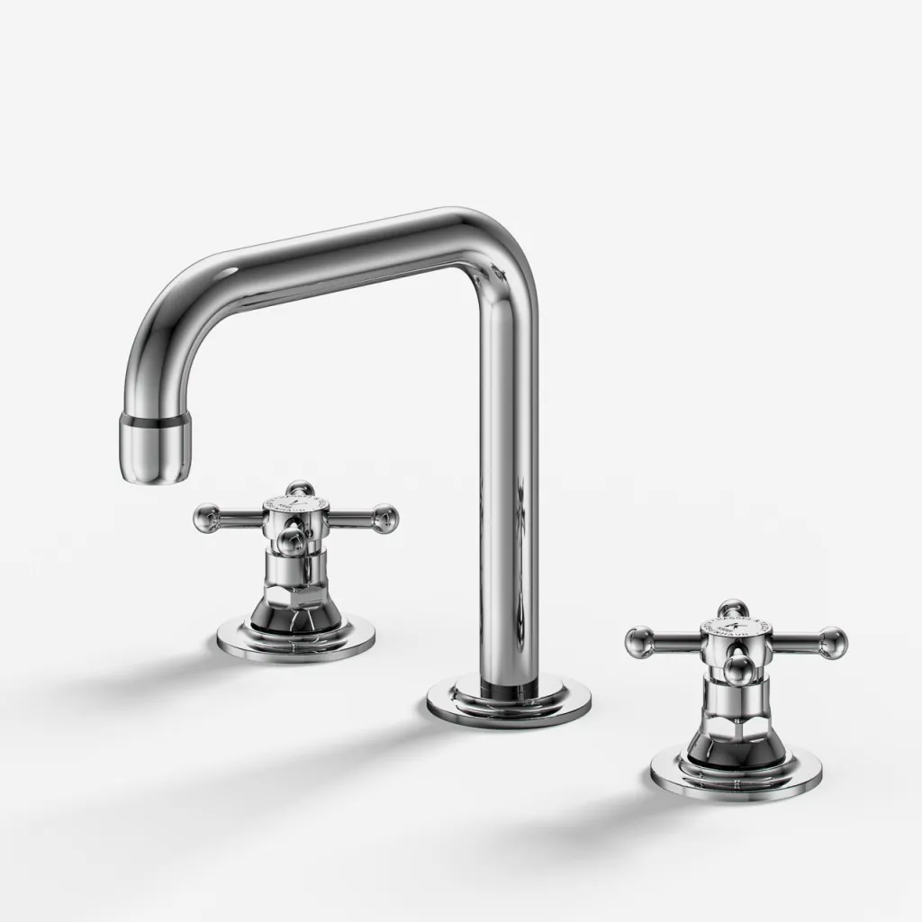 Hassel&Teudt HHV605 S02 - Küchenarmatur mit 3 Löchern und schwenkbarem Auslauf U150, Chrom