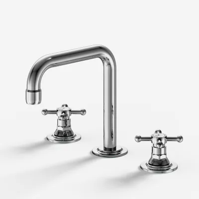 Hassel&Teudt HHV605 S02 - Küchenarmatur mit 3 Löchern und schwenkbarem Auslauf U150, Chrom