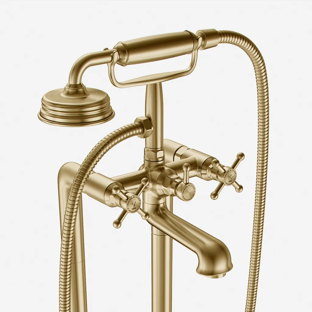 Hassel&Teudt HBK702 - Freistehende Badarmatur, PVD-gebürstetes Messing