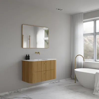 Noorwork 100 - Küchenschränke aus Eiche Natur inklusive mattweißer Corian®-Spültischplatte