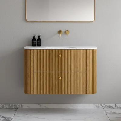 Noorwork 100 - Küchenschränke aus Eiche Natur inklusive mattweißer Corian®-Spültischplatte