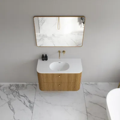 Noorwork 100 - Küchenschränke aus Eiche Natur inklusive mattweißer Corian®-Spültischplatte