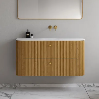 Noorwork 120 - Küchenschränke aus Eiche Natur inklusive mattweißer Corian®-Spültischplatte