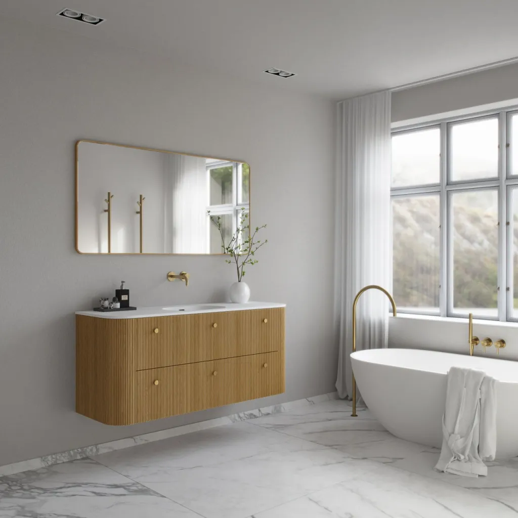 Noorwork 140 - Küchenschränke aus Eiche Natur inklusive mattweißer Corian®-Spültischplatte