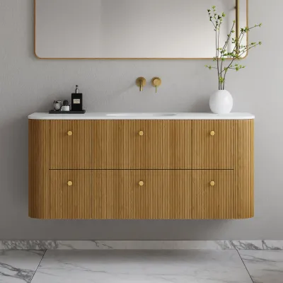 Noorwork 140 - Küchenschränke aus Eiche Natur inklusive mattweißer Corian®-Spültischplatte