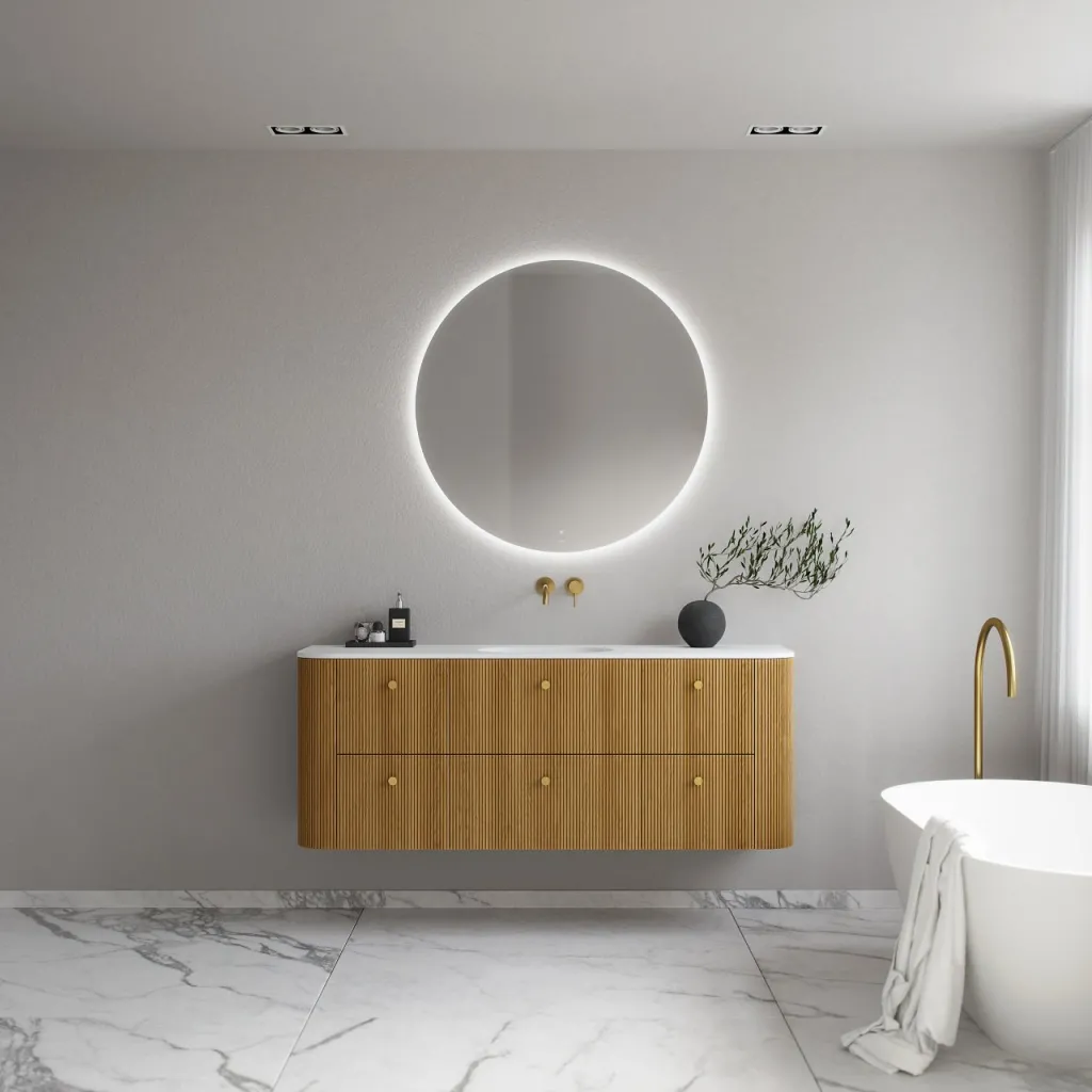 Noorwork 160 - Küchenschränke aus Eiche Natur inklusive mattweißer Corian®-Spültischplatte
