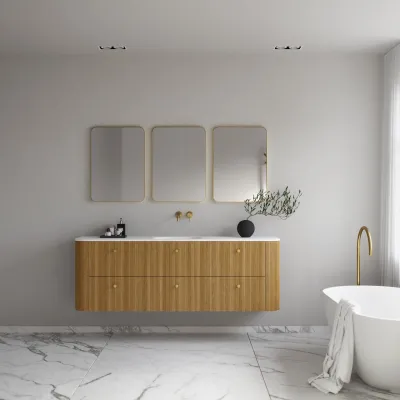 Noorwork 180 - Küchenschränke aus Eiche Natur inklusive mattweißer Corian®-Spültischplatte