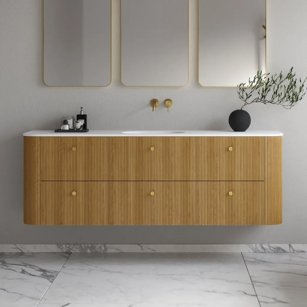 Noorwork 180 - Küchenschränke aus Eiche Natur inklusive mattweißer Corian®-Spültischplatte