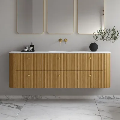 Noorwork 180 - Küchenschränke aus Eiche Natur inklusive mattweißer Corian®-Spültischplatte