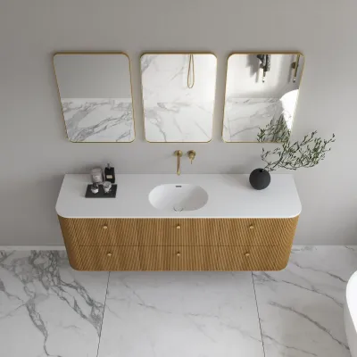 Noorwork 180 - Küchenschränke aus Eiche Natur inklusive mattweißer Corian®-Spültischplatte