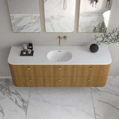 Noorwork 180 - Küchenschränke aus Eiche Natur inklusive mattweißer Corian®-Spültischplatte