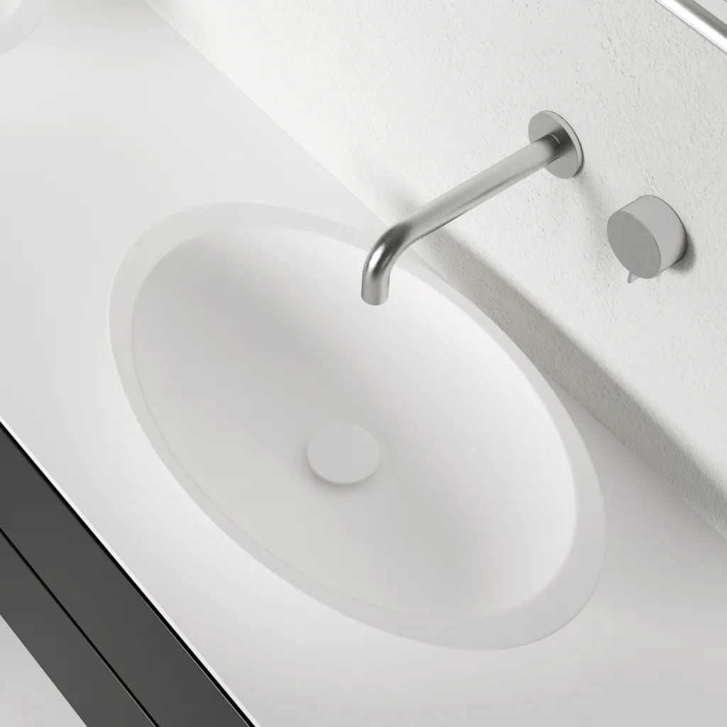 Shape 60 - 60x35 Waschbecken, Mattweiß SolidTec®