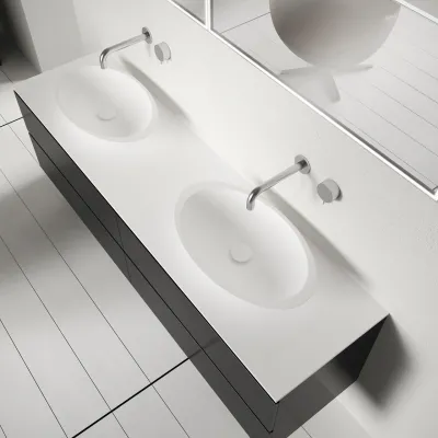 Shape 60 - 60x35 Waschbecken, Mattweiß SolidTec®