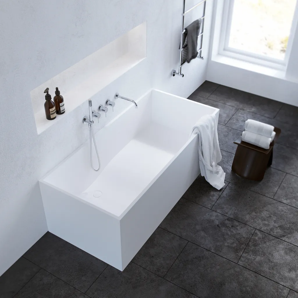 Frozen Tub 158 - Badewanne 158x68, Massiv Matt Weiß SolidTec®