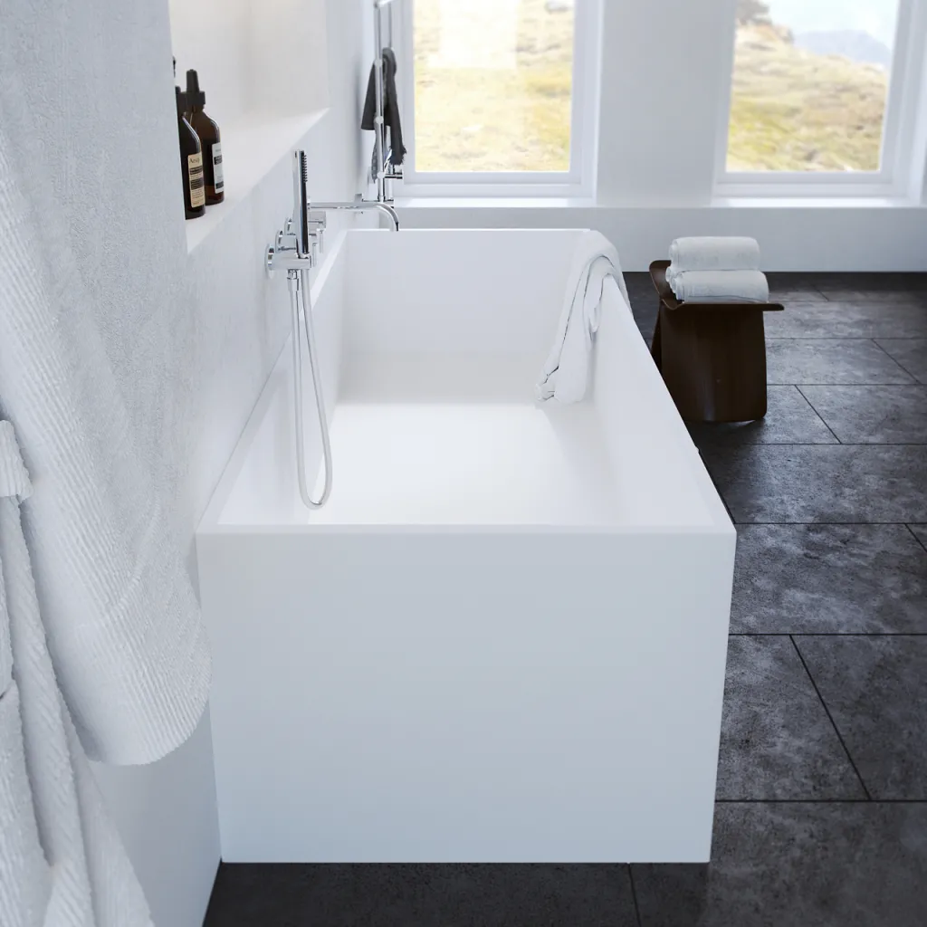 Frozen Tub 158 - Badewanne 158x68, Massiv Matt Weiß SolidTec®