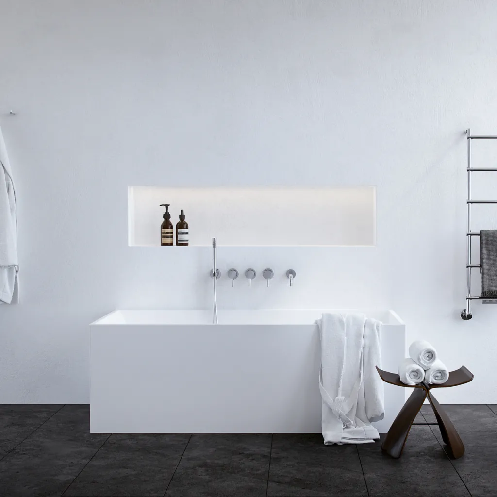 Frozen Tub 158 - Badewanne 158x68, Massiv Matt Weiß SolidTec®