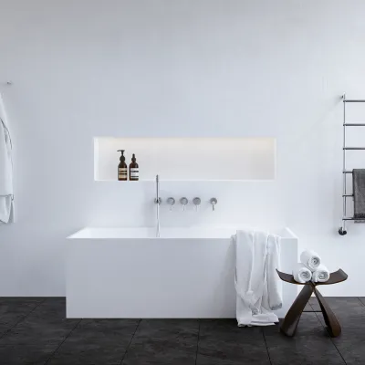 Frozen Tub 158 - Badewanne 158x68, Massiv Matt Weiß SolidTec®