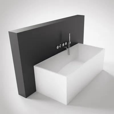 Frozen Tub 158 - Badewanne 158x68, Massiv Matt Weiß SolidTec®