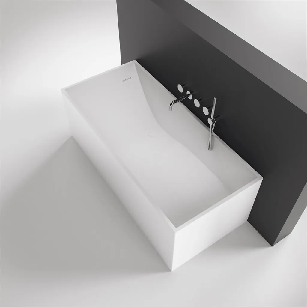 Frozen Tub 158 - Badewanne 158x68, Massiv Matt Weiß SolidTec®