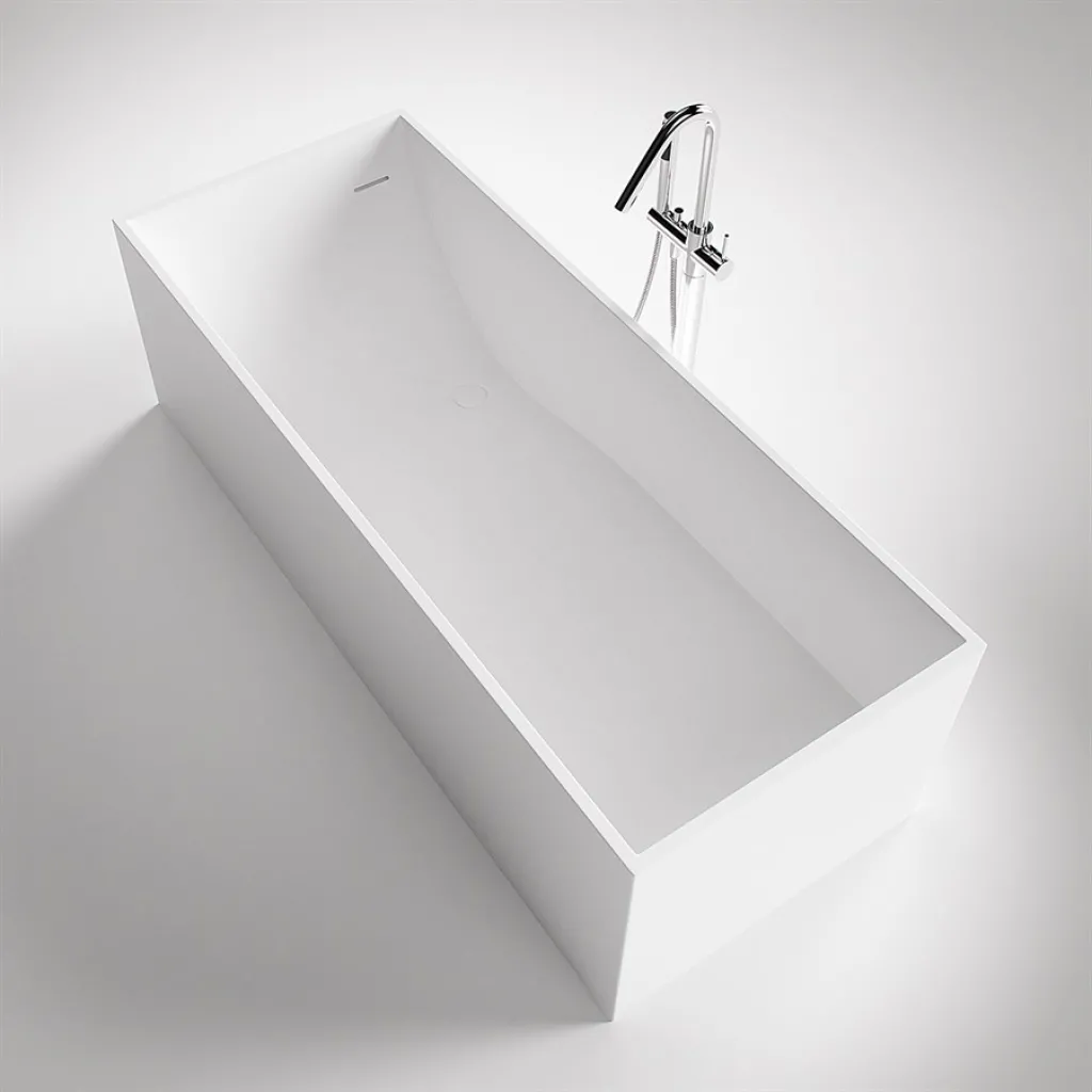 Frozen Tub 180 - Badewanne 180x76, Massiv Mattweiß SolidTec®