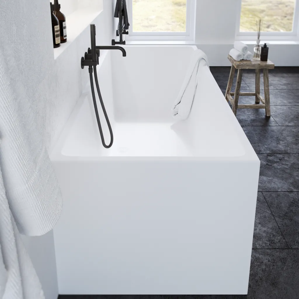 Frozen Tub 180 - Badewanne 180x76, Massiv Mattweiß SolidTec®