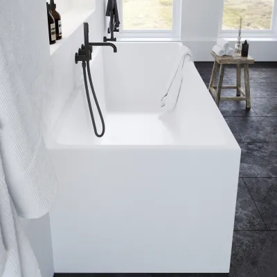 Frozen Tub 180 - Badewanne 180x76, Massiv Mattweiß SolidTec®