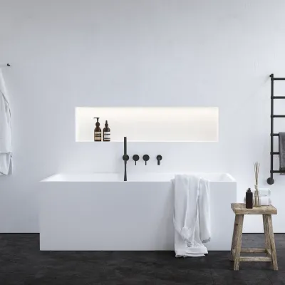 Frozen Tub 180 - Badewanne 180x76, Massiv Mattweiß SolidTec®