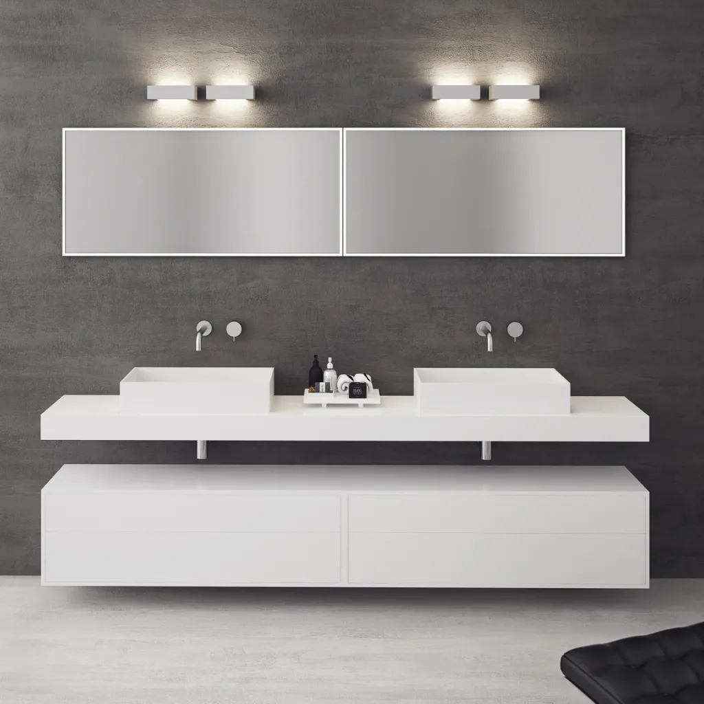 Plano 60 - 60x35 Waschbecken, Mattweiß SolidTec®