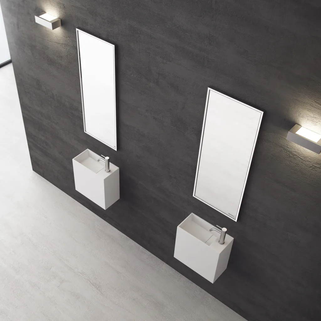 Block 40L - 40x20 cm, Waschbecken links Mathvid SolidTec®