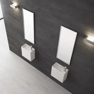 Block 40L - 40x20 cm, Waschbecken links Mathvid SolidTec®