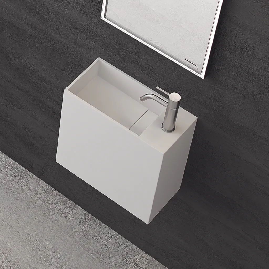 Block 40L - 40x20 cm, Waschbecken links Mathvid SolidTec®