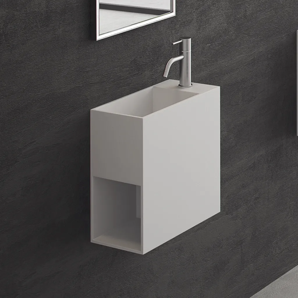 Block 40L - 40x20 cm, Waschbecken links Mathvid SolidTec®