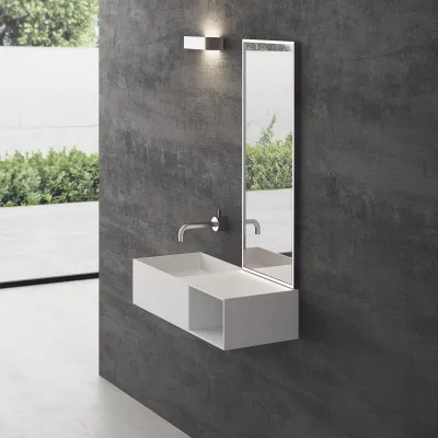 Boxo 80L - 80x35, Waschbecken links, Mathvid SolidTec®