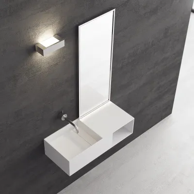 Boxo 80L - 80x35, Waschbecken links, Mathvid SolidTec®