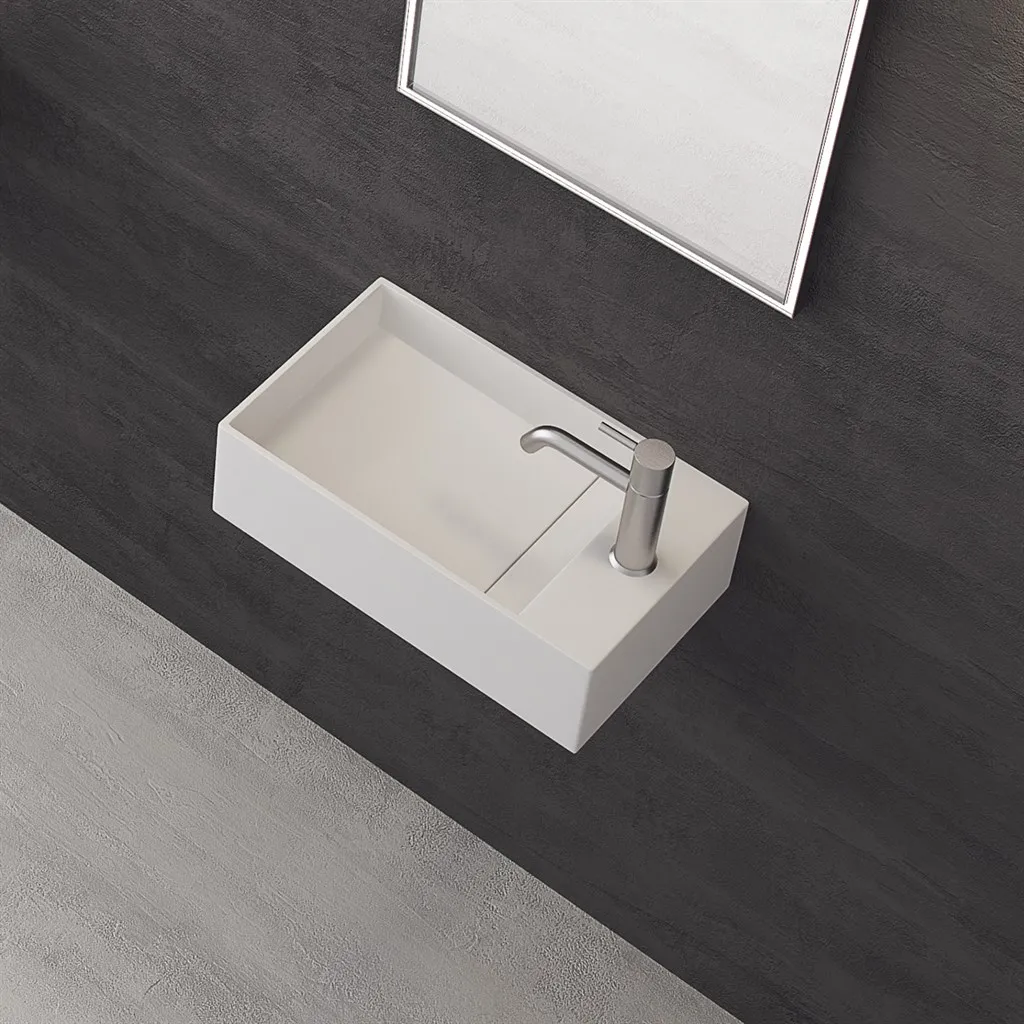 Kubo 50SL - 50x30, Waschbecken links Mathvid SolidTec®