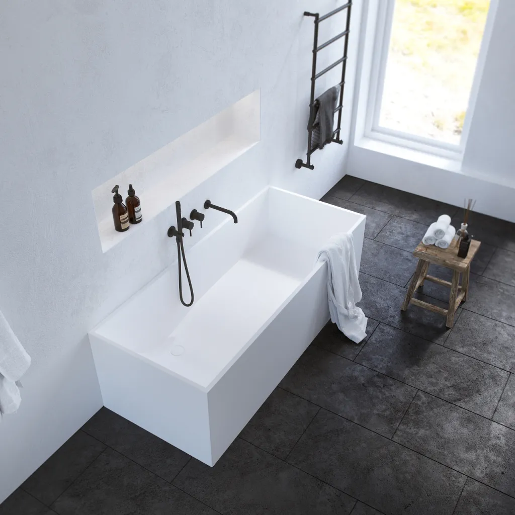 Frozen Tub 170 - Badewanne 170x72, Massiv MattweißSolidTec®