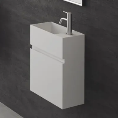 Compact 02L - Wäscheschrank 40x20, Mattweiß SolidTec®